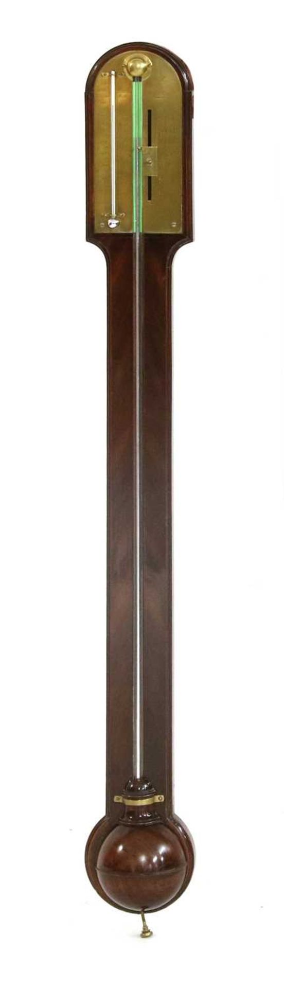 A George III mahogany stick barometer by George Adams,