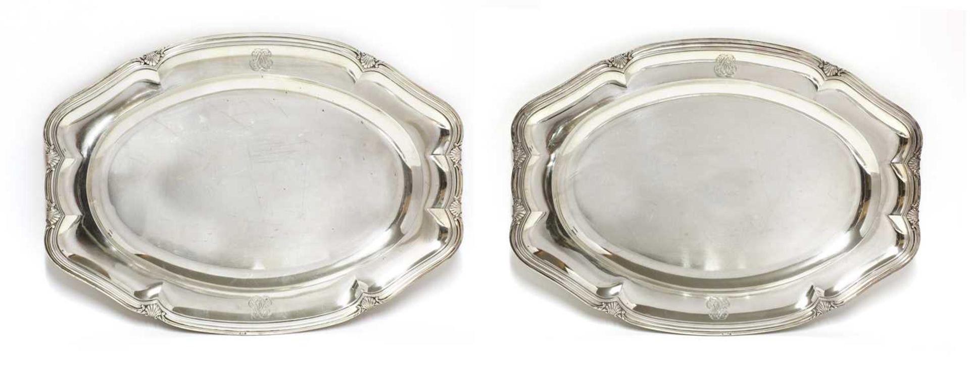 A pair of French sterling silver serving dishes,