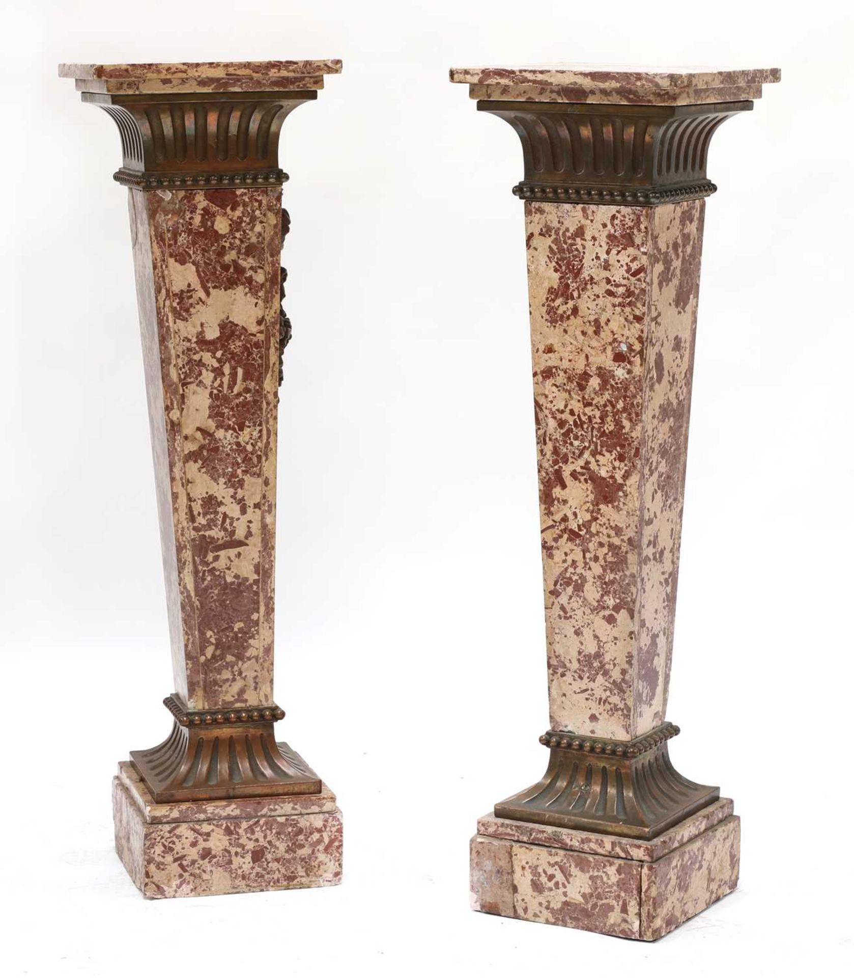 A pair of Louis XVI-style pink marble pedestals, - Bild 2 aus 28
