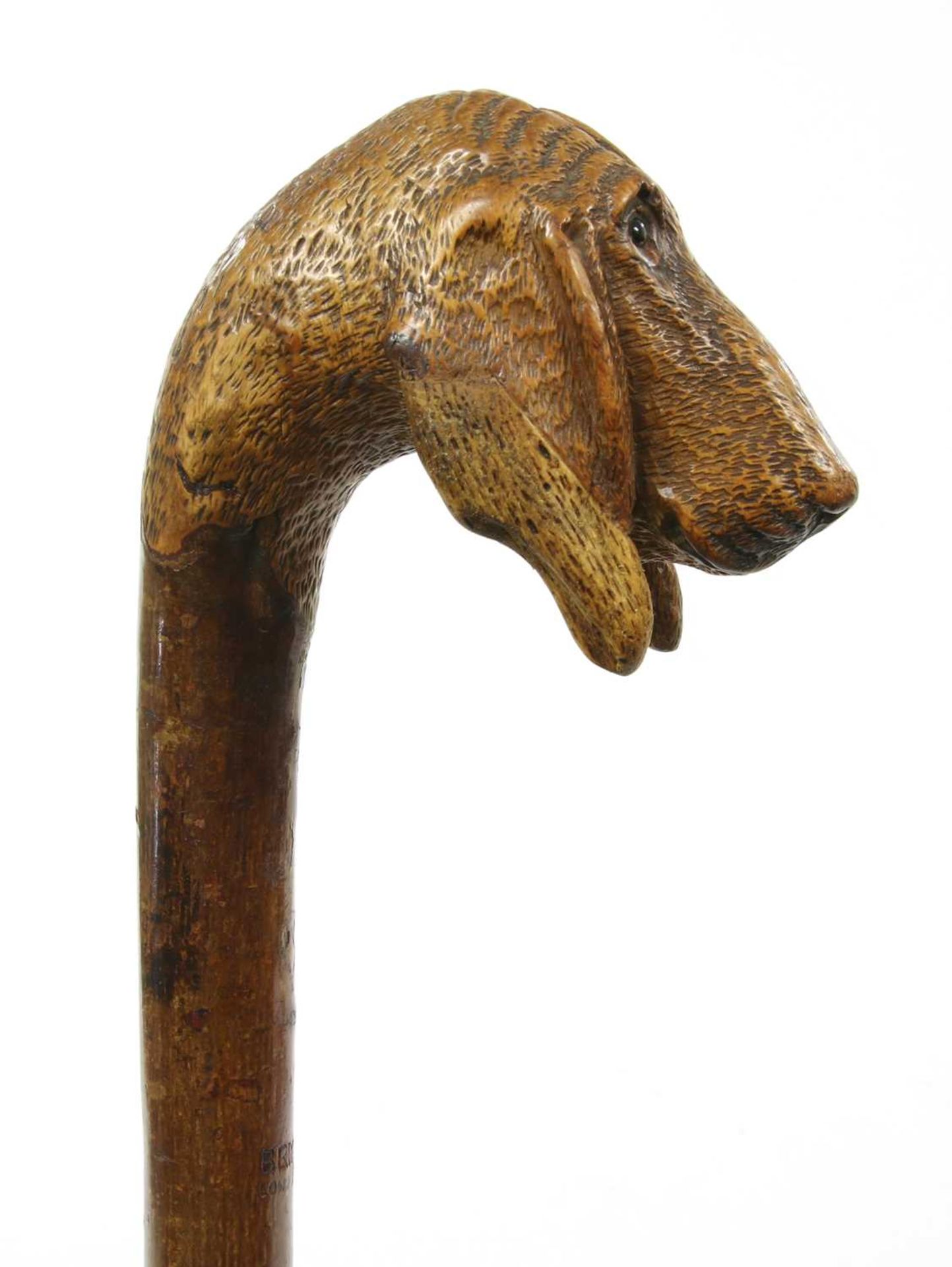 A Brigg carved bloodhound walking stick - Bild 3 aus 6