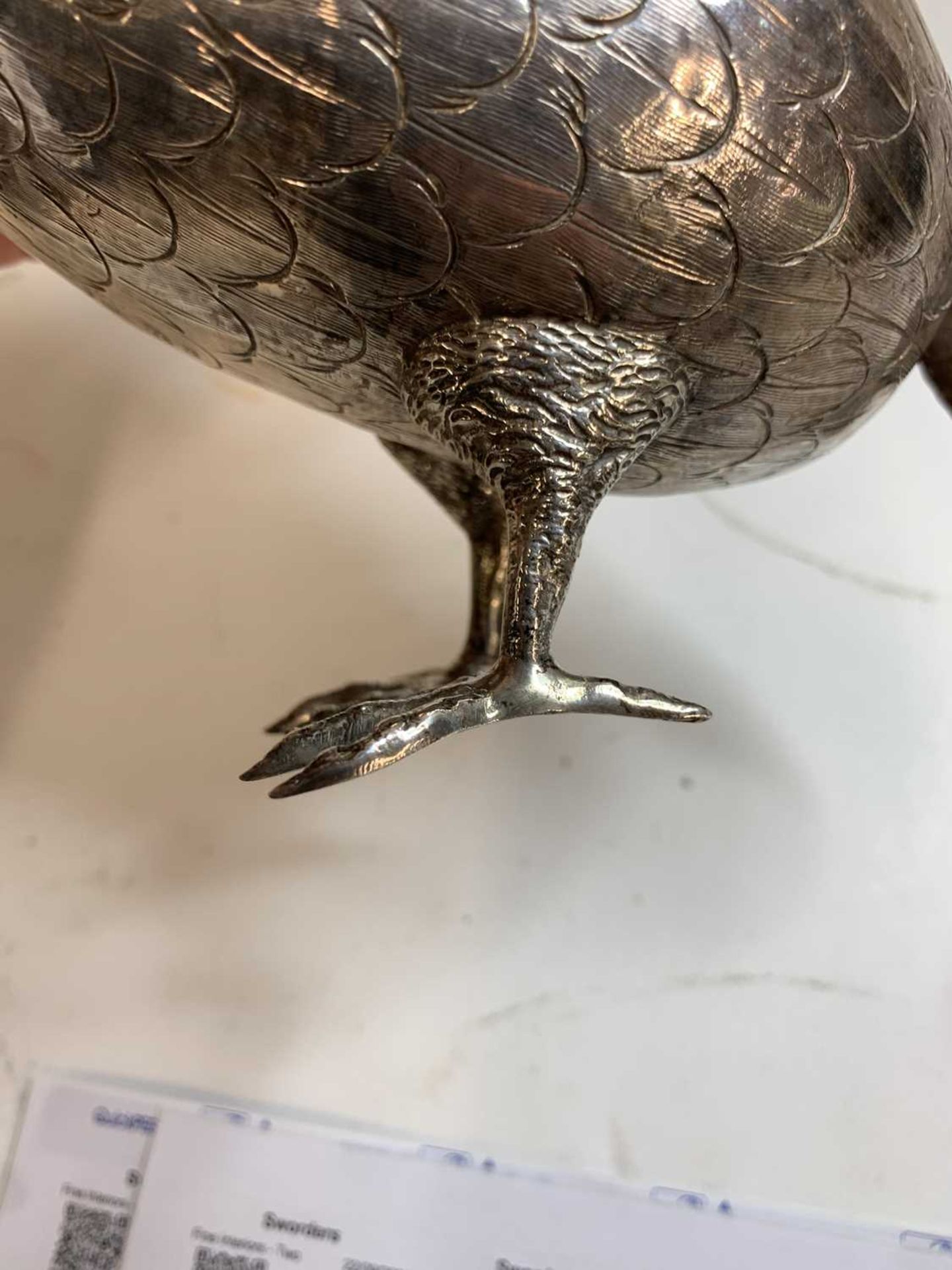 A large silver model of a partridge, - Bild 8 aus 17