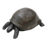 A life-size bronze of a tortoise,