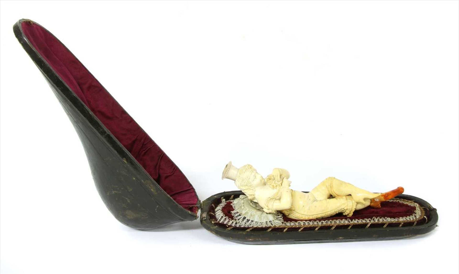 An erotic meerschaum combined cheroot holder and pipe, - Image 2 of 3