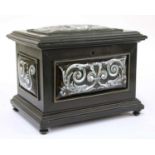 An ebonised table casket,