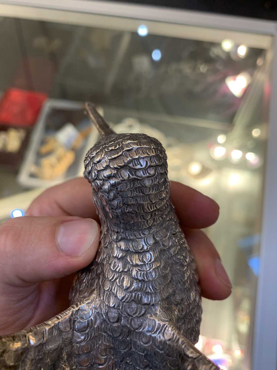 A large Continental silver model of a cock pheasant, - Image 7 of 15