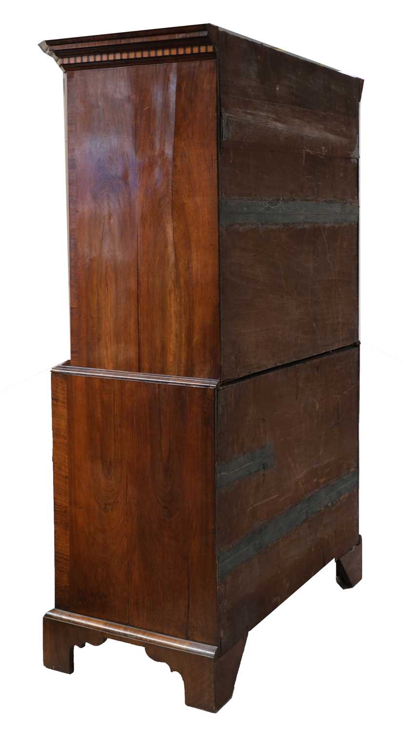 A George I walnut chest on chest, - Image 3 of 23