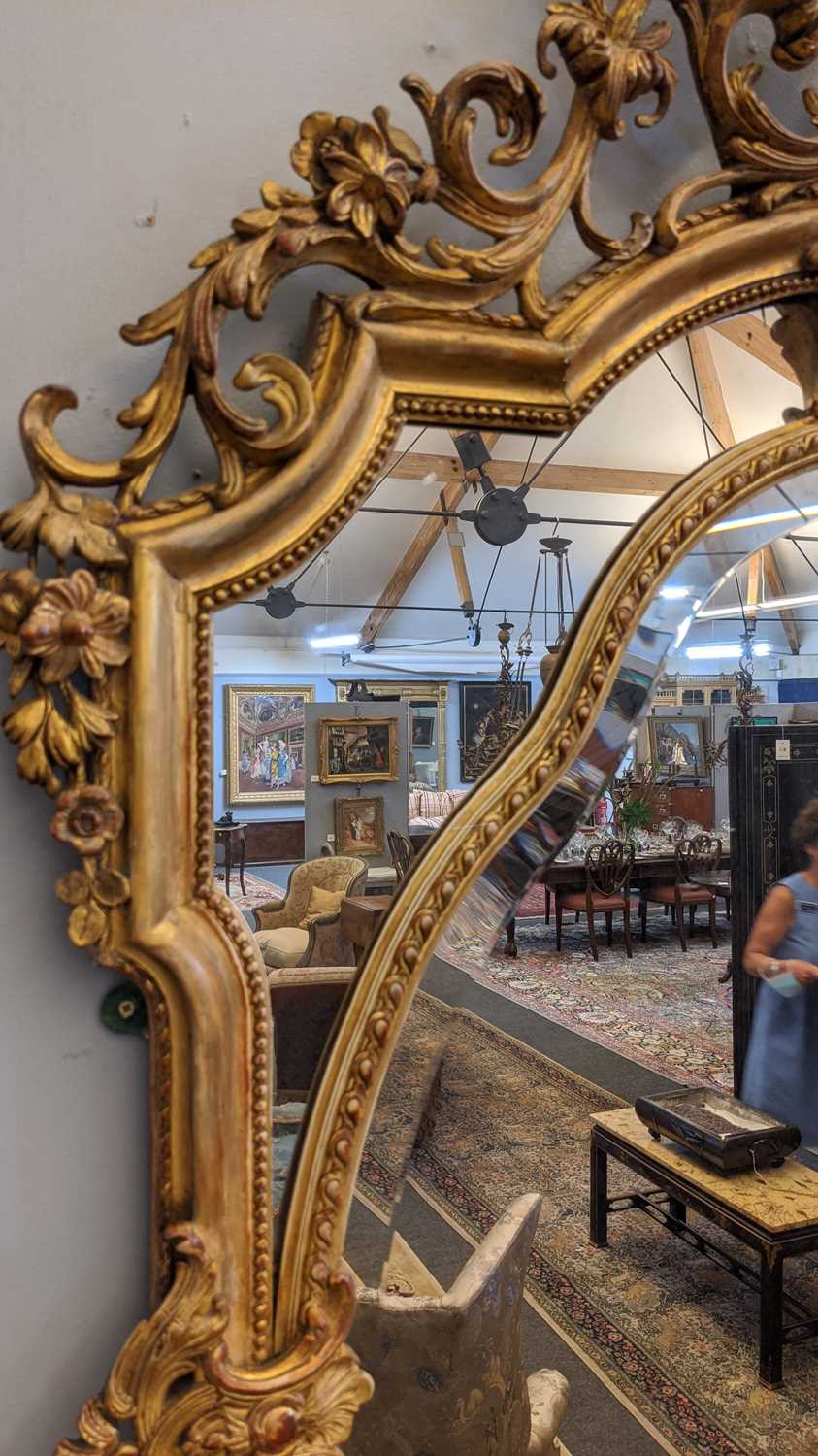 A large giltwood and gesso overmantel mirror, - Image 7 of 10