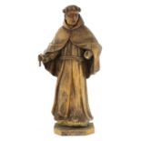 A Continental carved fruitwood religious figure