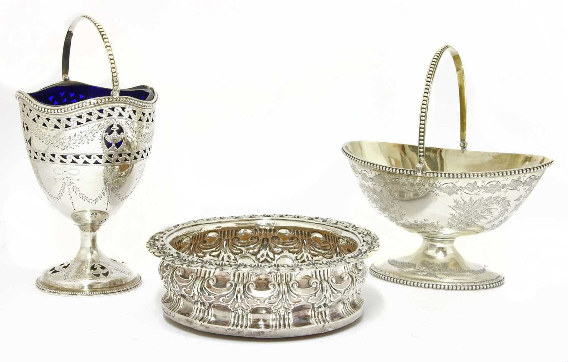 Two Victorian silver sugar baskets, - Image 3 of 3