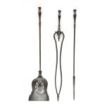 A set of three George III steel fire tools,