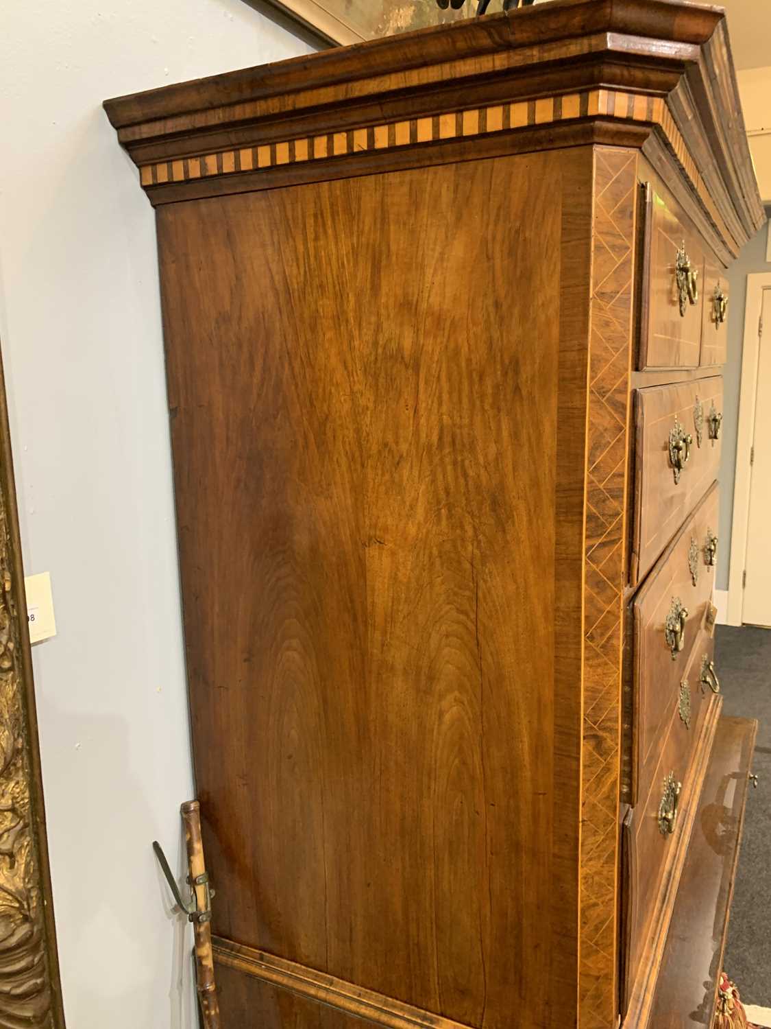 A George I walnut chest on chest, - Image 22 of 23