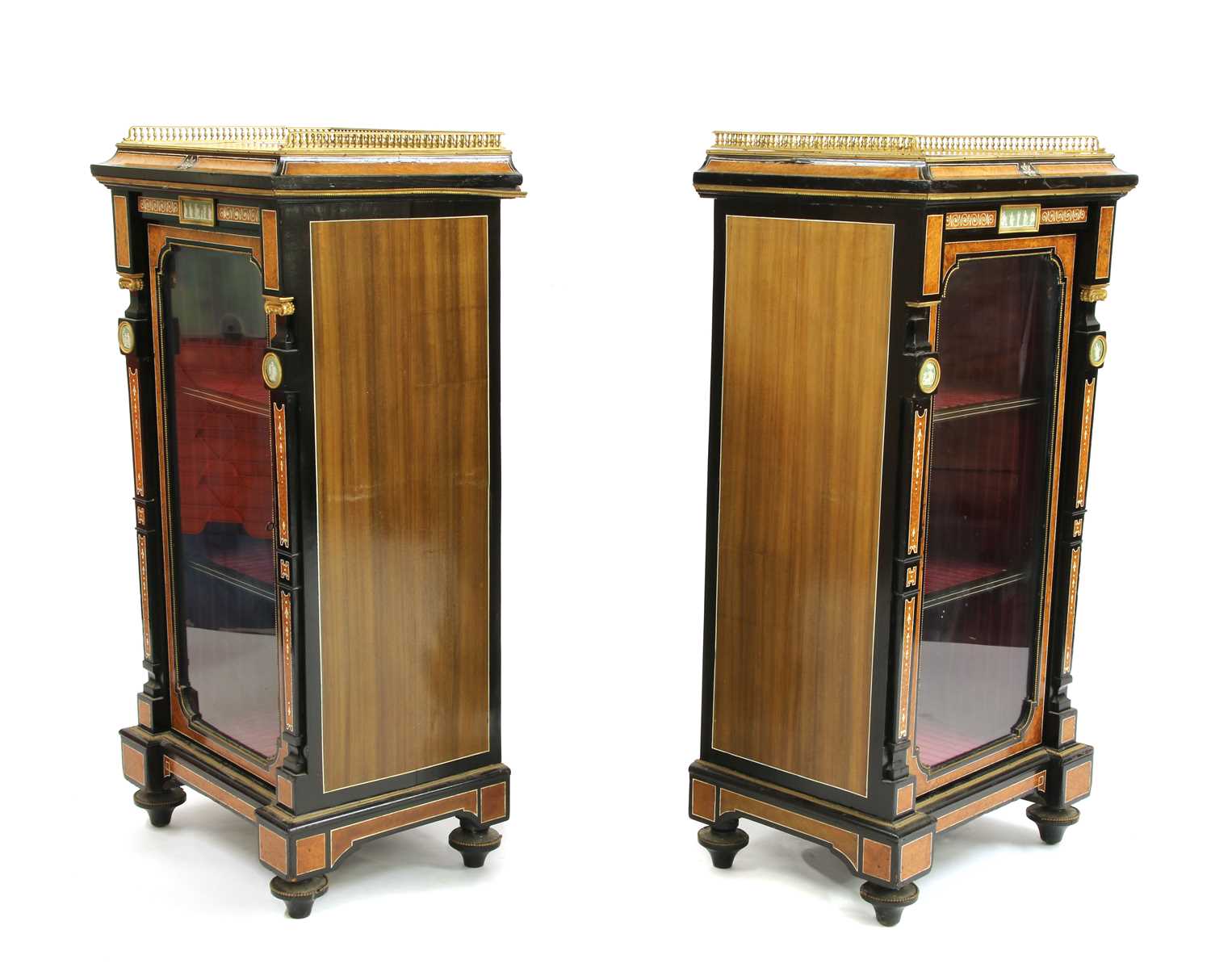 A pair of late Victorian walnut cabinets, - Image 4 of 5