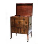 A mahogany campaign-type dressing chest,