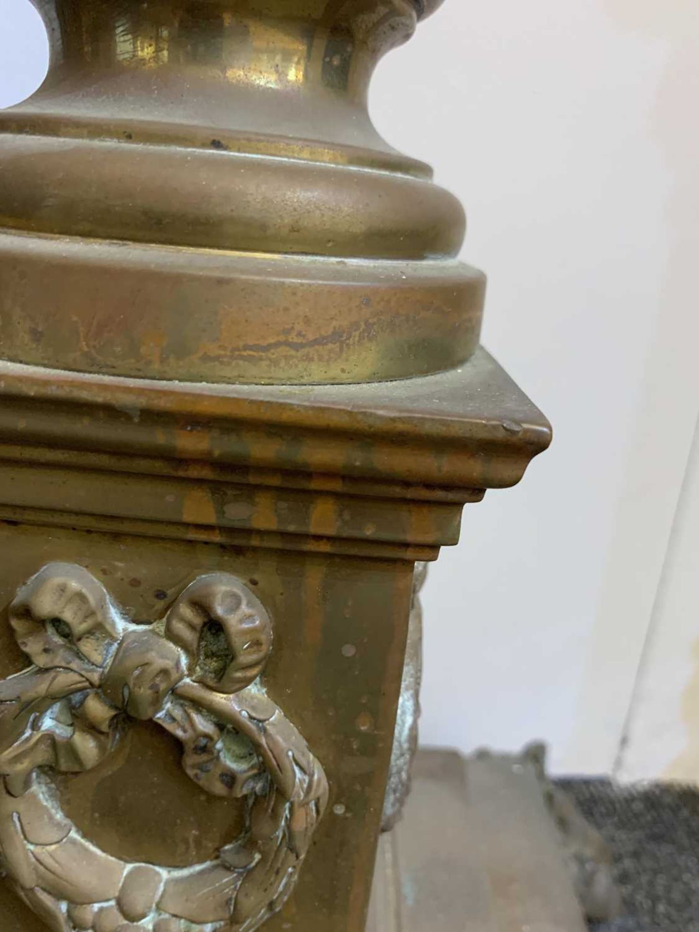 A near pair of brass Corinthian column standard lamps, - Image 34 of 34