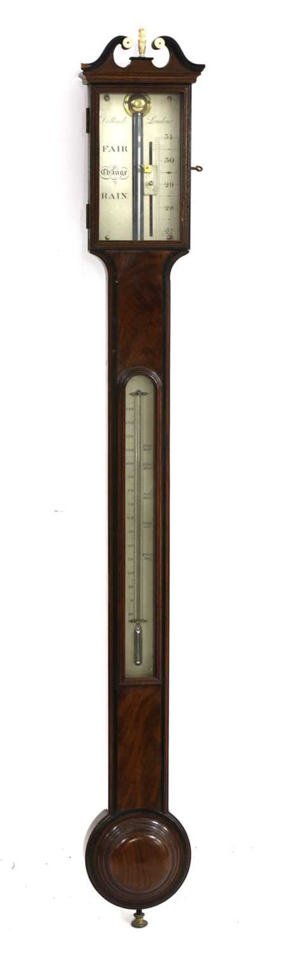 A George III mahogany stick barometer,