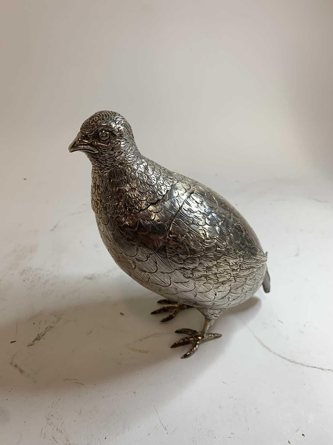 A large silver model of a partridge, - Image 17 of 17