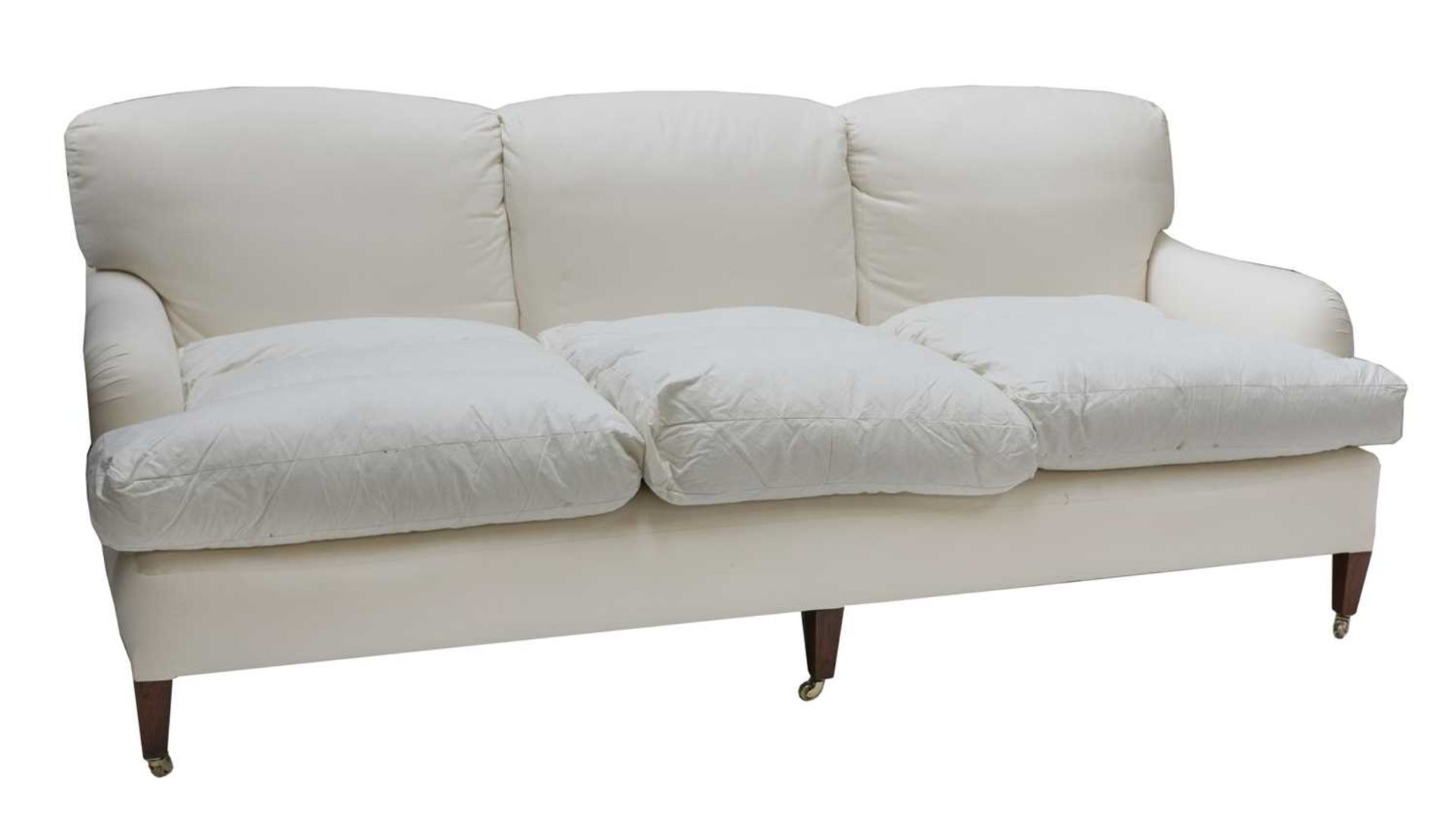 A pair of three seater sofas, - Image 3 of 7