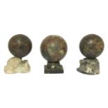 A trio of grand tour marble balls,