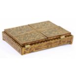 A Dutch sycamore and marquetry inlaid card or games box,