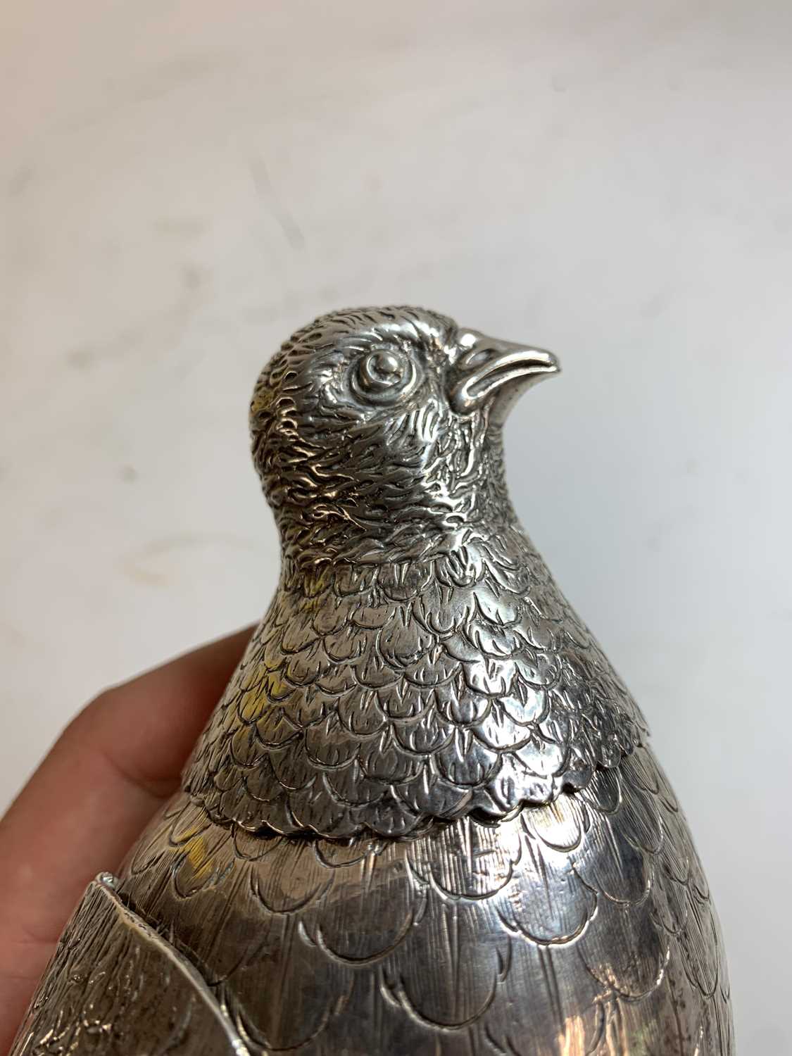 A large silver model of a partridge, - Image 9 of 17