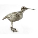 A Continental silver model of a jack snipe,