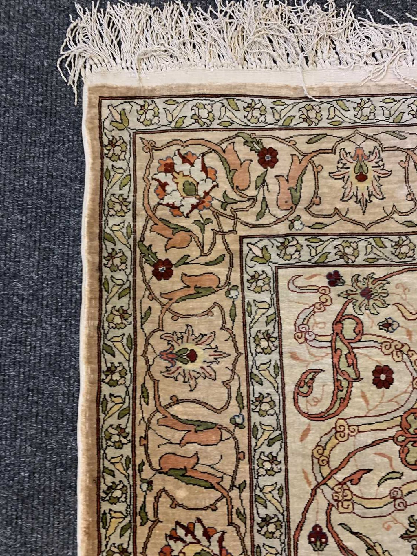 A Turkish silk Hereke rug, - Image 6 of 17