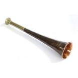 A copper and nickel hunting horn,