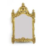A Victorian gilt wall mirror,