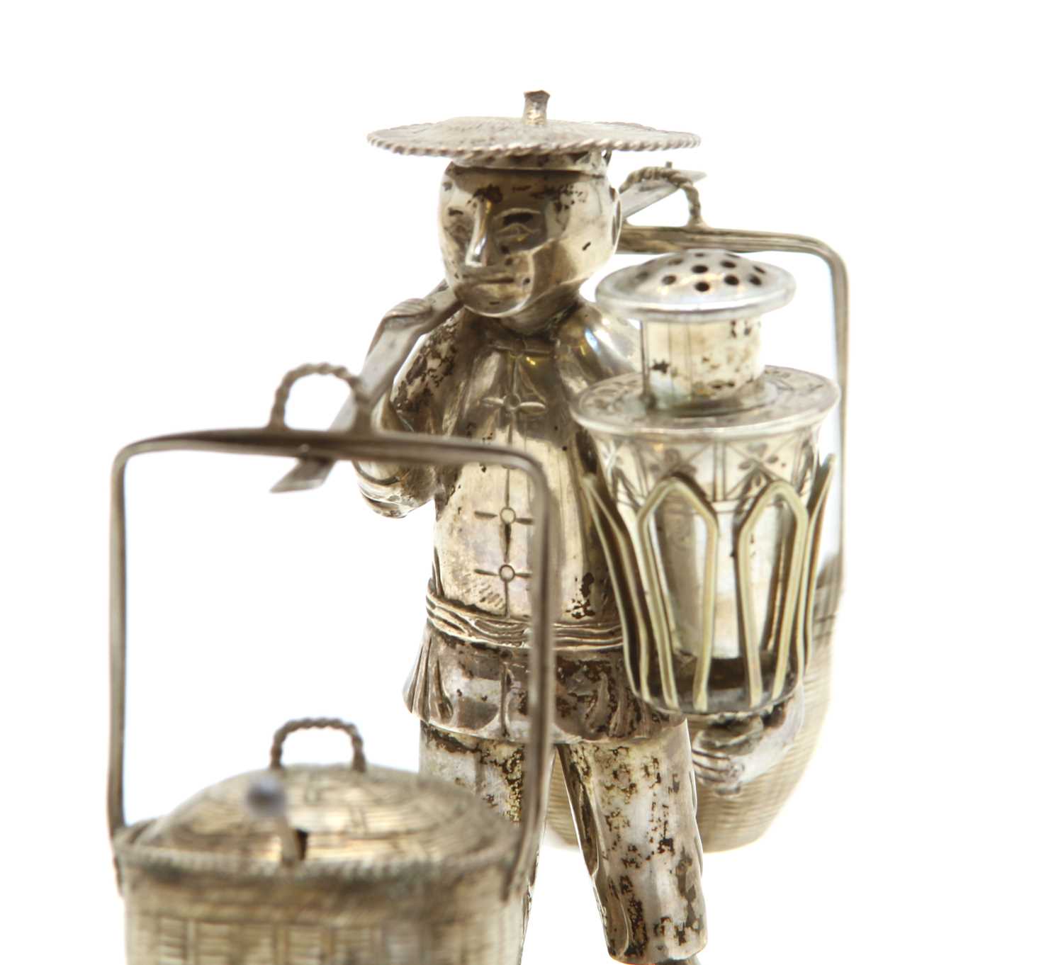 A Chinese novelty silver cruet set, - Image 2 of 3