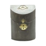 An English George III shagreen and brass mounted knife box,