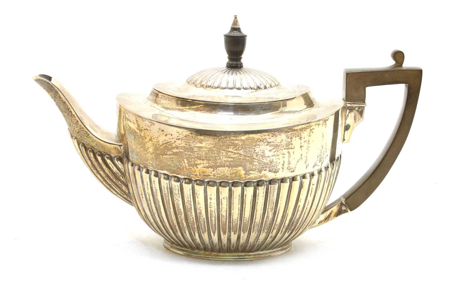 An Edwardian silver teapot, - Image 3 of 3