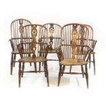 A Harlequin set of five Windsor chairs,
