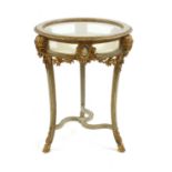 A 19th century painted and parcel gilt circular bijouterie table