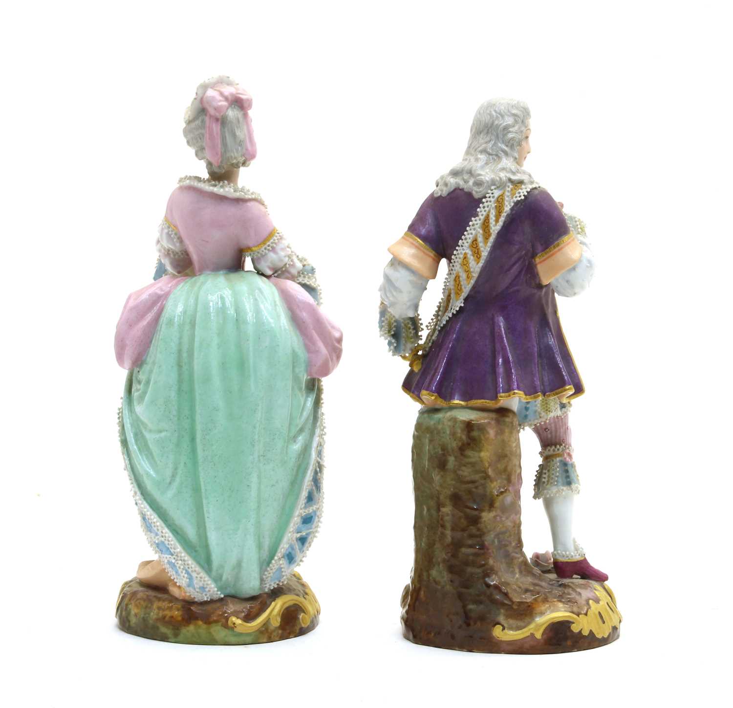 A pair of 19th century Continental porcelain figures, - Image 2 of 3