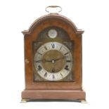 A George III design burr walnut bracket clock,