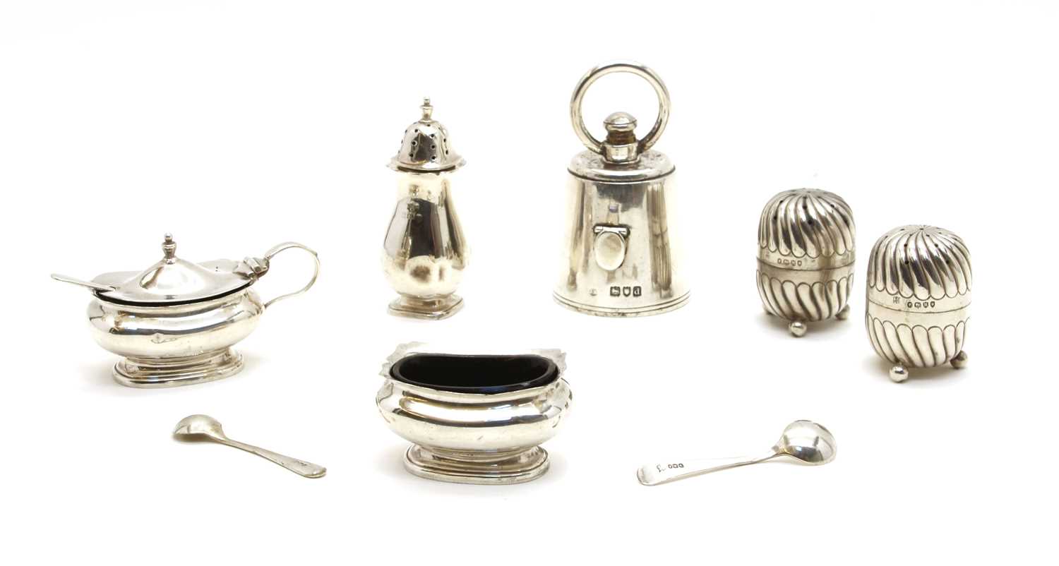 Silver items including a 'weight' pepper grinder by Jane Brownett,