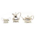 An early 20th century silver three piece tea service,