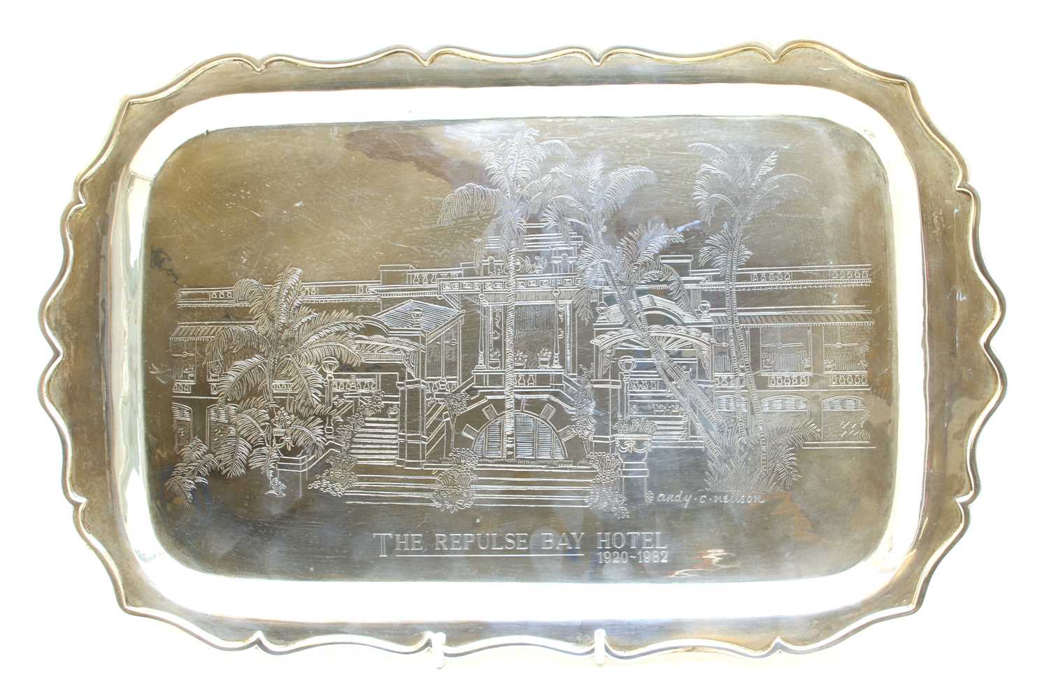 A Sterling silver tray, The Repulse Bay Hotel