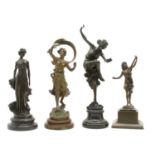 Two spelter figures,