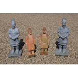 A pair of terracotta Chinese figures,