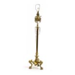 A brass standard lamp,