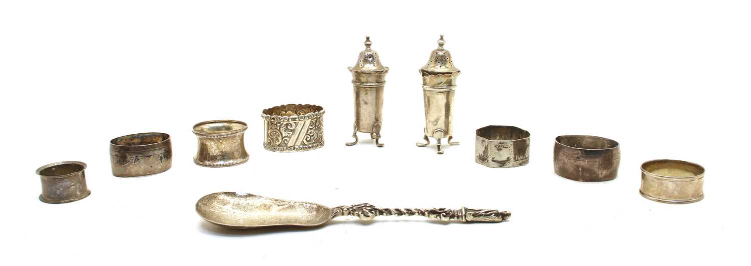 An Edwardian silver serving spoon,