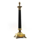 A Corinthian column table lamp,