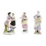A 19th century Continental porcelain group of a dancing couple,