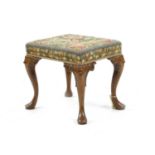 A George II style mahogany footstool,