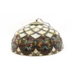 A large Tiffany style ceiling light,