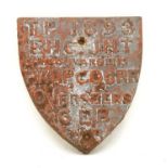 A late Victorian cast iron Church Wardens wall plaque,