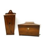 An early 19th century rosewood sarcophagus tea caddy,