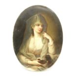 A German oval porcelain plaque,