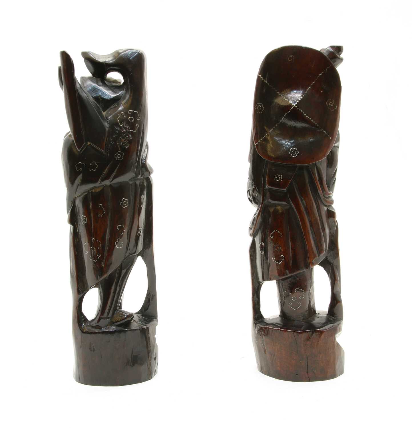 Two Chinese wood carvings, - Image 3 of 3